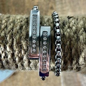 Tocara S. Steel Wrap Bracelet/Choker With Crystals